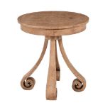 A burr ash circular occasional table in 19th century style