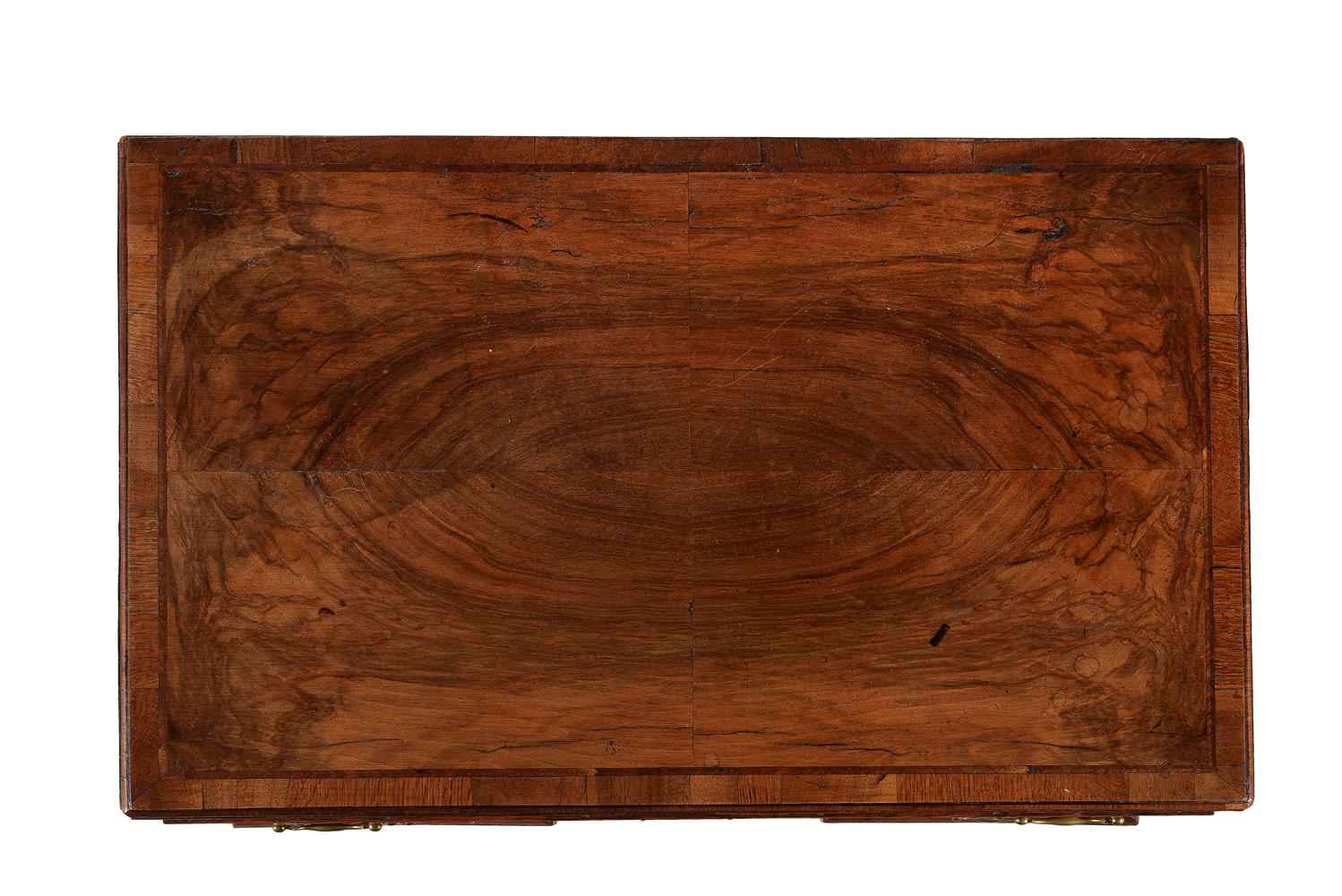 A George II walnut and feather banded kneehole desk - Image 2 of 4