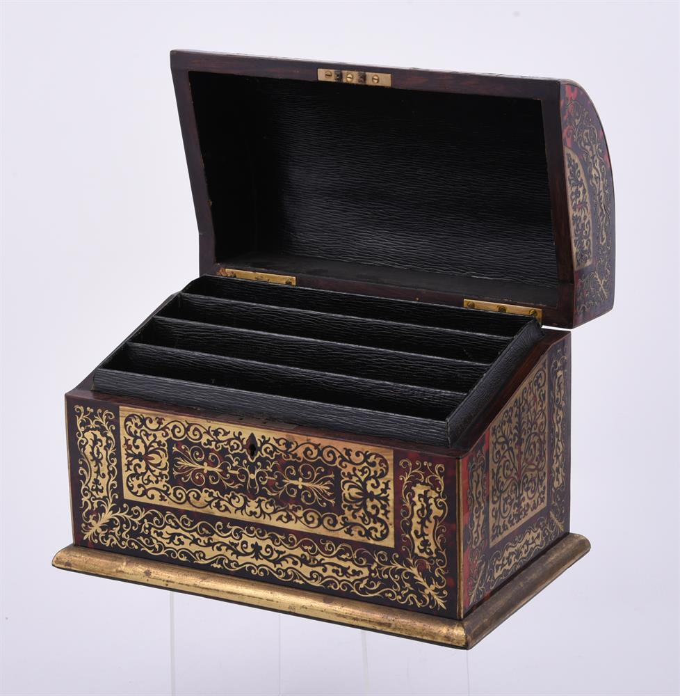 A Victorian 'boulle' stationary casket - Image 7 of 9