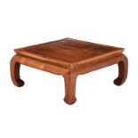 A Chinese hardwood low coffee table