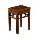 A Chinese hardwood stool or low side table