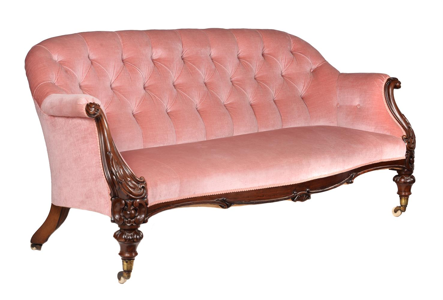 Y A Victorian rosewood and button upholstered sofa - Image 2 of 3