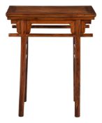 A small Chinese hardwood side table