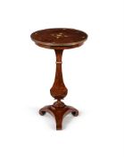 Y An Art Nouveau mahogany and mother-of-pearl inlaid occasional table