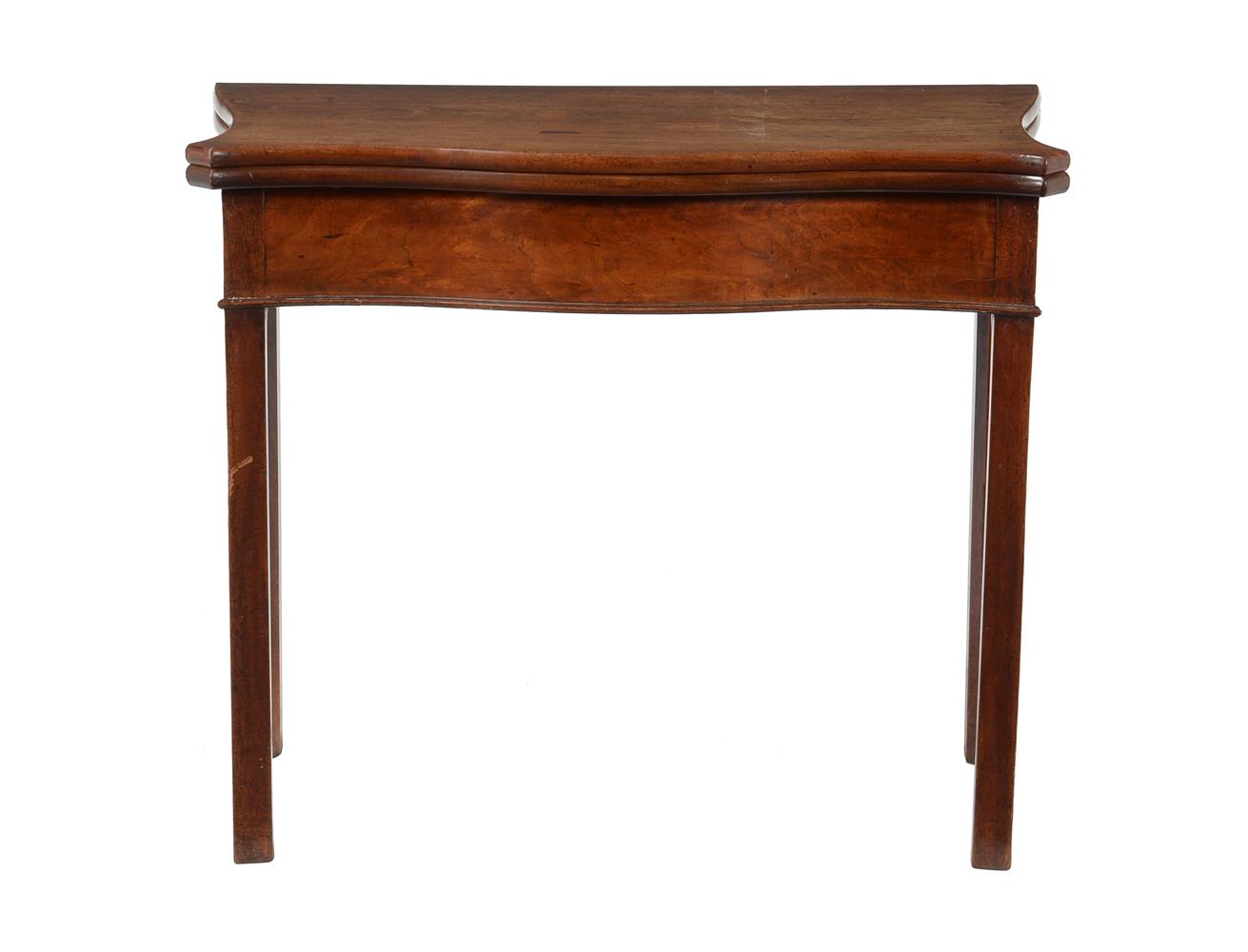 A George III mahogany serpentine card table