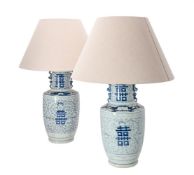 A pair of large table lamps in Chinese style