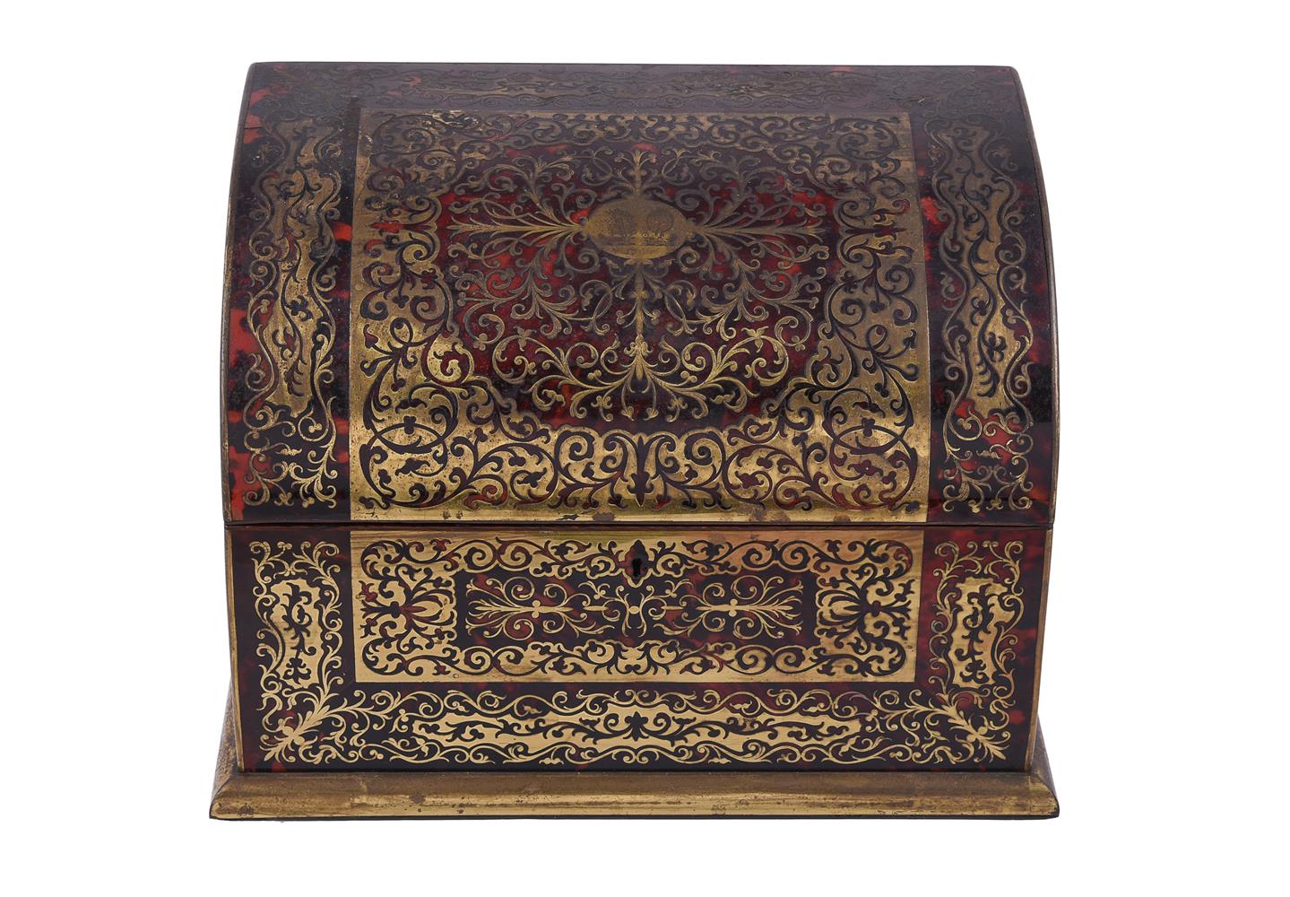 A Victorian 'boulle' stationary casket - Image 3 of 9