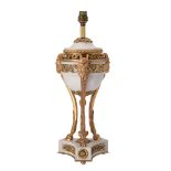 A French marble and gilt metal table lamp