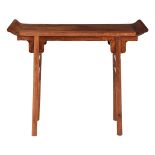 A Chinese hardwood side table