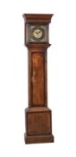 An oak and mahogany banded longcase clock