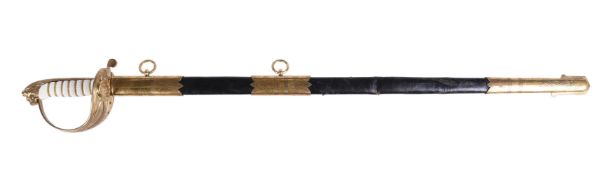 An Elizabeth II Royal Naval officer's sword and scabbard