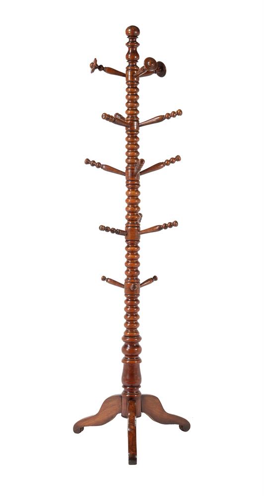 A beech, chestnut and fruitwood hat and coat stand