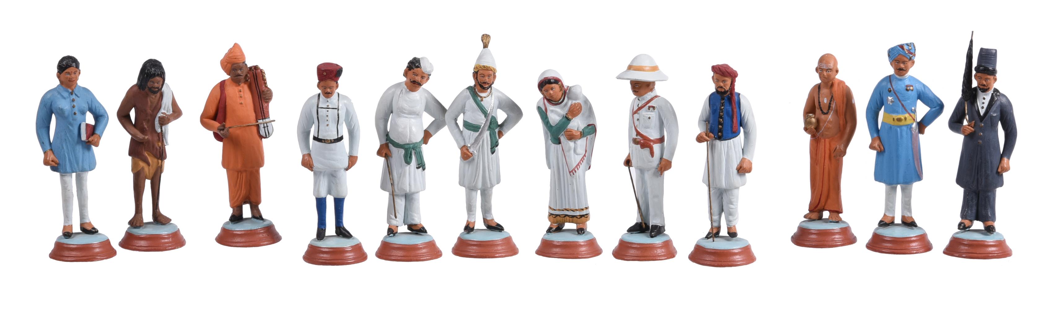 A group of 36 painted plaster figures depicting the Indian social classes or castes - Image 2 of 4