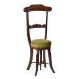 Y A Regency rosewood musician's stool