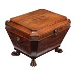 A George IV mahogany and inlaid cellaret