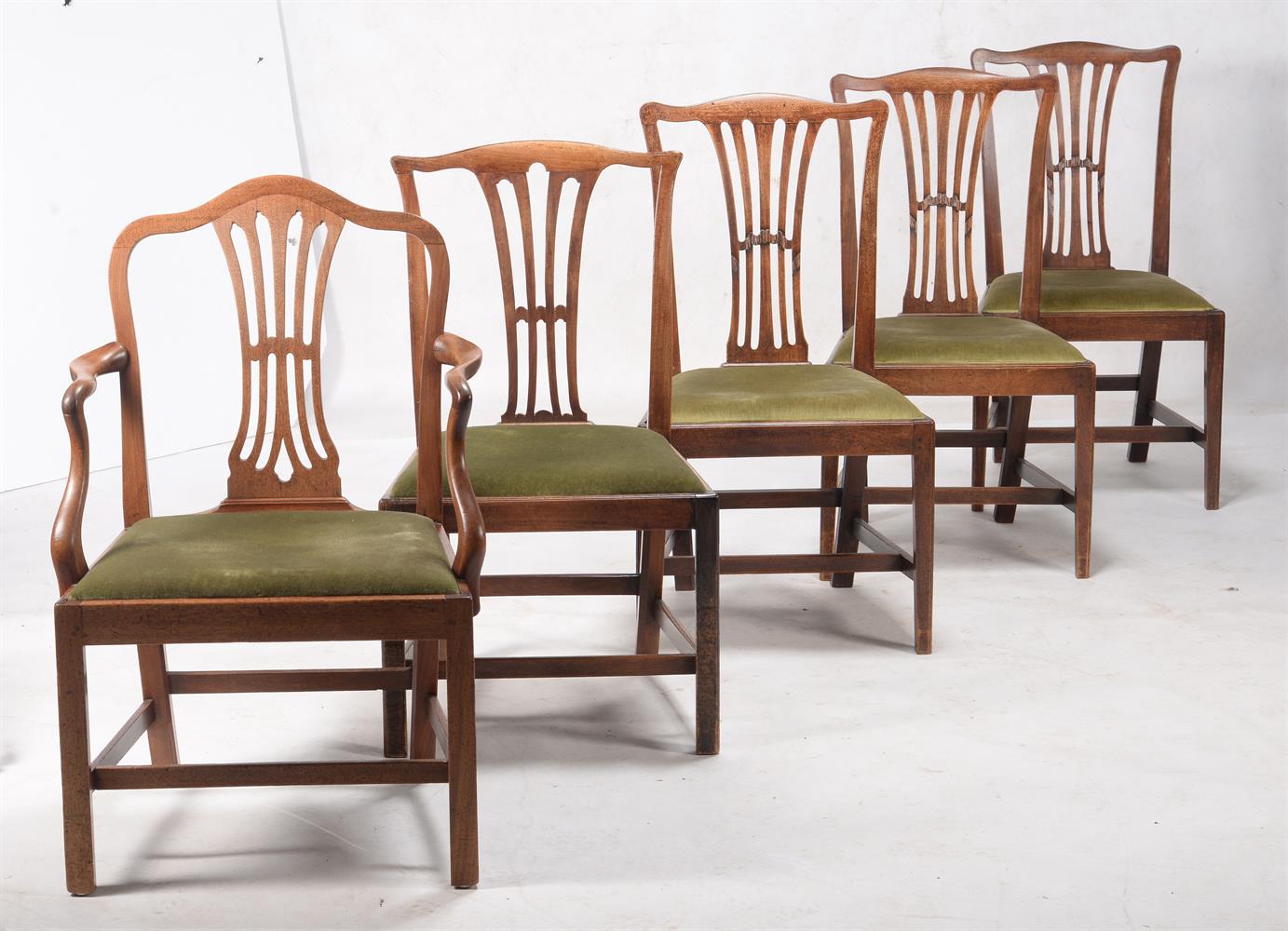 A harlequin set of ten mahogany dining chairs in George III style - Image 2 of 2