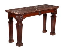 A mahogany console or serving table