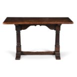 A carved oak tavern table