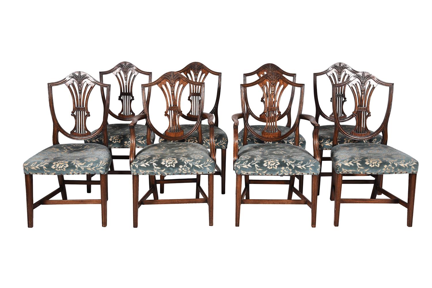 A set of eight dining chairs in George III style