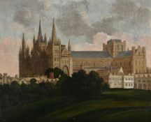 English School (19th century), 'Peterborough Cathedral'