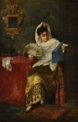 Joaquin Damis Cortes (Spanish 1842-1920) , 'Portrait of a Spanish lady'