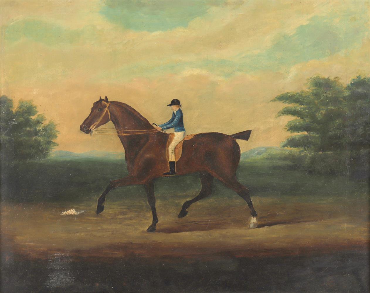 19th century English school after Sartorius- 'Racehorse with jockey up'