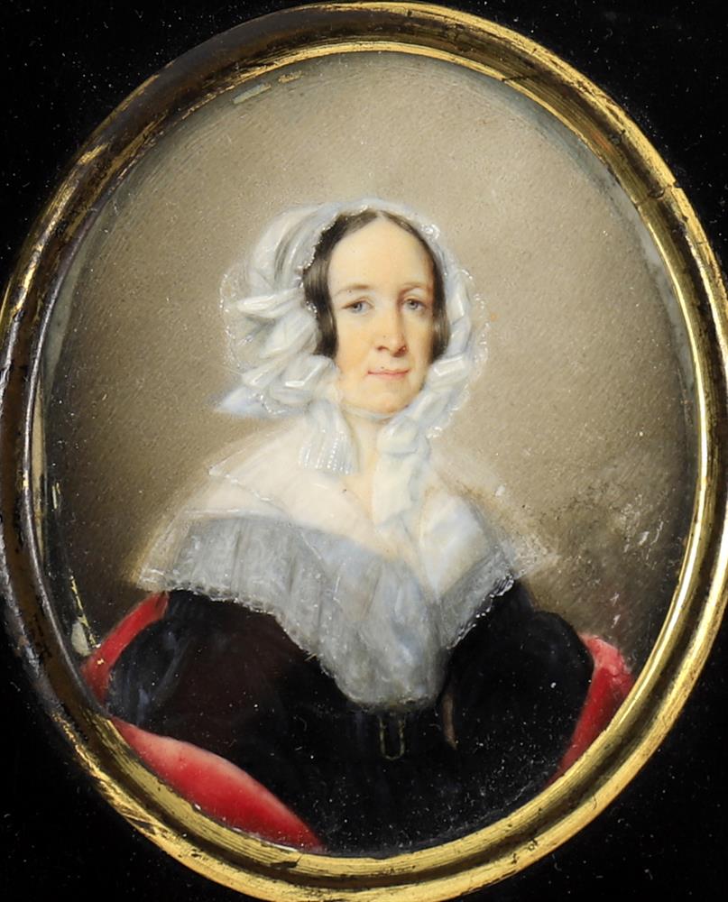 Y English School (circa 1870)- a portrait miniature on ivory of a lady