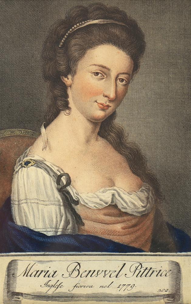 A late 18th century hand tinted print depicting the English painter Mary Benwell (1739-1800) - Image 5 of 7