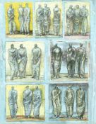 λ After Henry Moore (British 1898-1986), Studies of Three Standing Figures