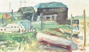 Circle of Ronald Ossory Dunlop (Irish 1894-1973) 'Boatyard '