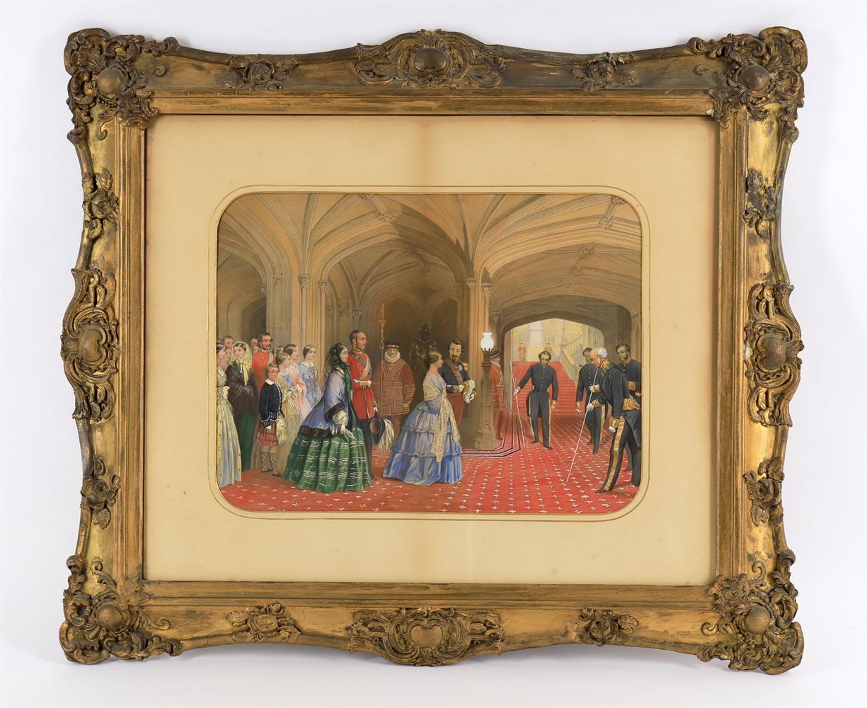 A framed and glazed 19th century hand coloured print depicting a young Queen Victoria - Image 3 of 3