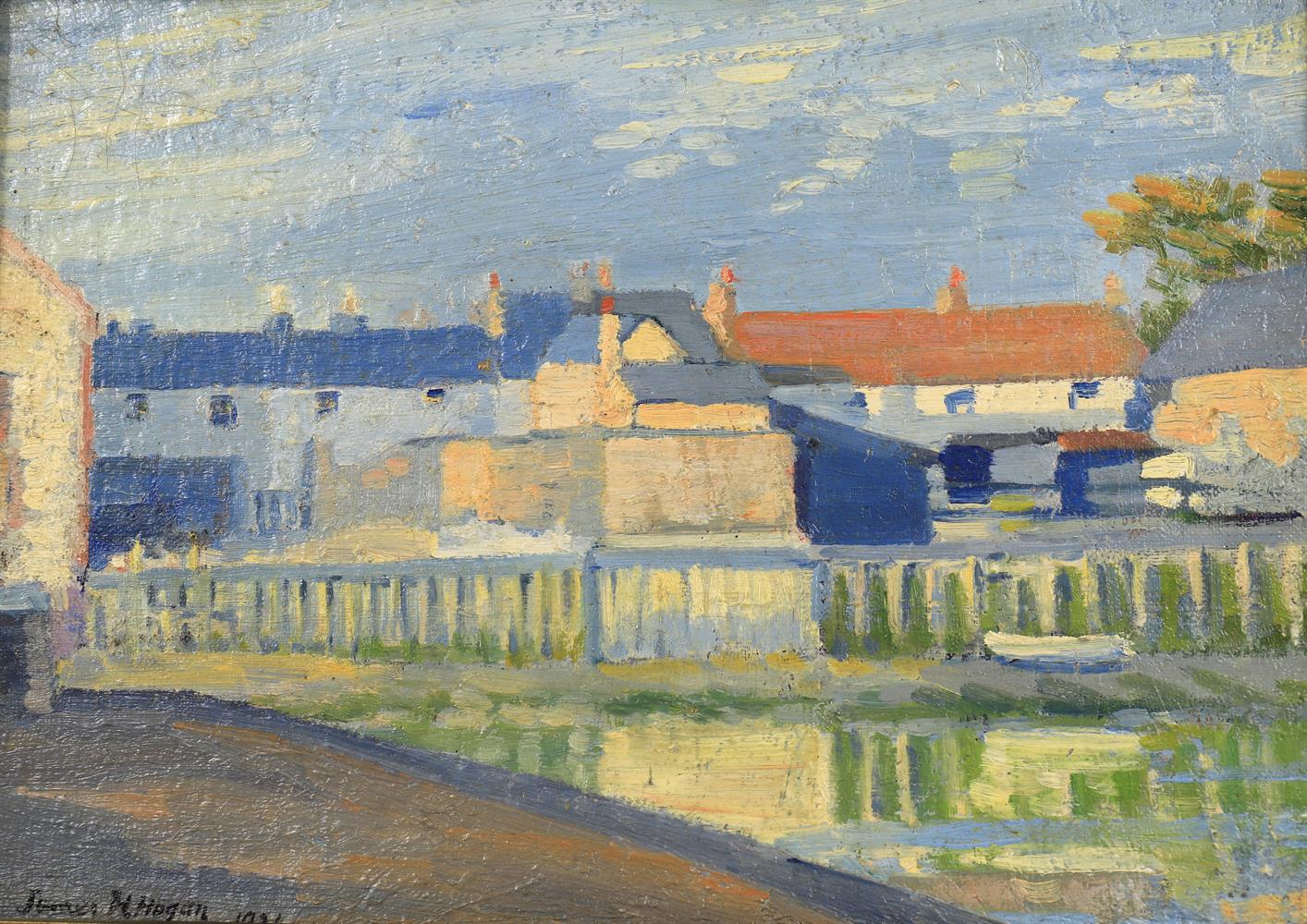 James Humphries Hogan (1883-1948), 'Houses by the harbour'