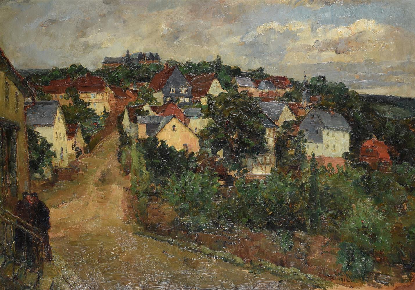 Johann Marx (German 1866-1933), 'A view at Neuweilnau'