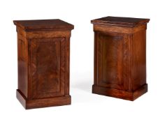 A PAIR OF REGENCY MAHOGANY PEDESTAL OR BEDSIDE CABINETS, CIRCA 1820