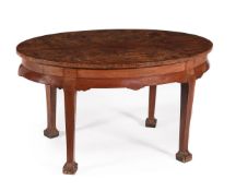 Y A CHINESE EXPORT EXOTIC HARDWOOD OVAL LOW TABLE, 19TH CENTURY