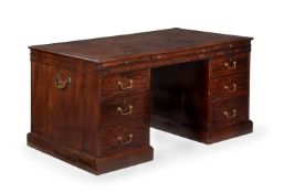 A GEORGE III MAHOGANY PARTNERS PEDESTAL DESK, IN THE MANNER OF THOMAS CHIPPENDALE