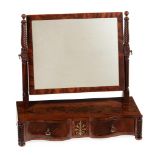 A REGENCY MAHOGANY AND BRASS MARQUETRY DRESSING MIRROR, CIRCA 1820