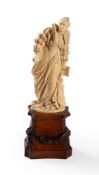 Y A DIEPPE CARVED IVORY FIGURE OF ELIZABETH I, 19TH CENTURY