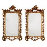 A PAIR OF GILTWOOD WALL MIRRORS, IN GEORGE III STYLE, LATE 19TH/ EARLY 20TH CENTURY