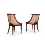A PAIR OF GEORGE IV SIMULATED ROSEWOOD 'CURRICLE' CHAIRS, CIRCA 1825