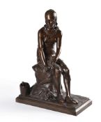 AFTER LEON PILET (FRENCH, 1836-1916), A BRONZE FIGURE OF 'MINNEHAHA'