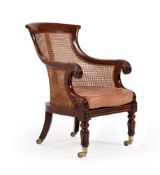 A REGENCY MAHOGANY LIBRARY ARMCHAIR, CIRCA 1820