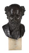 ALFRED DRURY RA (ENGLISH, 1856 -1944), A BRONZE BUST OF SIR BENJAMIN STONE, CIRCA 1900