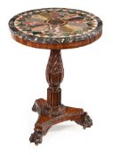 Y A GEORGE IV CARVED ROSEWOOD TRIPOD TABLE, CIRCA 1825