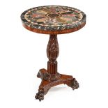 Y A GEORGE IV CARVED ROSEWOOD TRIPOD TABLE, CIRCA 1825