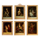 A GROUP OF TWELVE REVERSE GLASS MEZZOTINTS, 18TH AND 19TH CENTURY