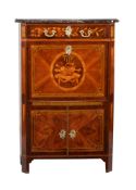 Y A LOUIS XVI ROSEWOOD, WALNUT AND INLAID SECRETAIRE A ABATTANT, LATE 18TH CENTURY