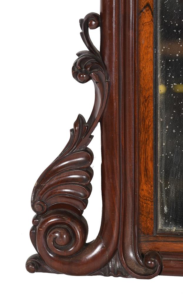 Y A GEORGE IV ROSEWOOD CONSOLE TABLE, TOGETHER WITH A GEORGE IV MAHOGANY AND ROSEWOOD WALL MIRROR - Image 8 of 9