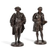 JEAN JULES SALMSON (FRENCH, 1823-1902), A PAIR OF FIGURAL BRONZES OF ARTISTS, CIRCA 1890