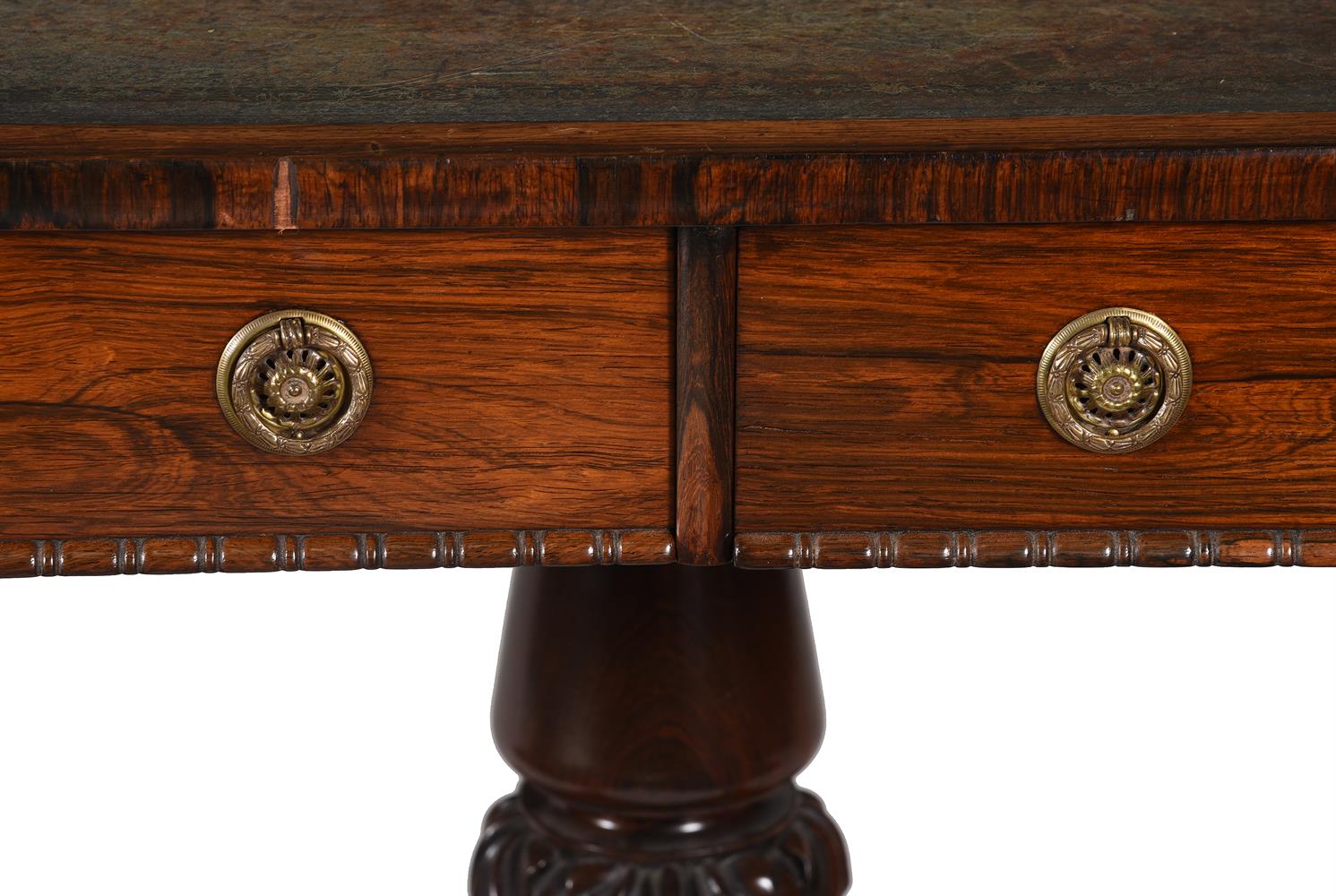 Y A GEORGE IV ROSEWOOD PEDESTAL LIBRARY TABLE, CIRCA 1825 - Image 4 of 6